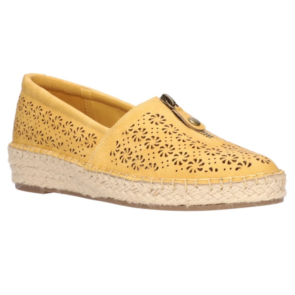 Easy Street Zenon Golden Yellow Small Espadrille Wedge - Picture 2 of 12